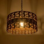 GLOBOSTAR® VERA 999-0069 Boho Κρεμαστό Φωτιστικό Οροφής με Ντουί 1 x E27 AC 220-240V IP20 – Καφέ – Μ50 x Π50 x Υ25cm