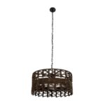 GLOBOSTAR® VERA 999-0069 Boho Κρεμαστό Φωτιστικό Οροφής με Ντουί 1 x E27 AC 220-240V IP20 – Καφέ – Μ50 x Π50 x Υ25cm