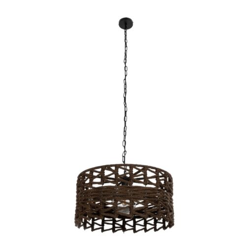 GLOBOSTAR® VERA 999-0069 Boho Κρεμαστό Φωτιστικό Οροφής με Ντουί 1 x E27 AC 220-240V IP20 – Καφέ – Μ50 x Π50 x Υ25cm