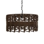 GLOBOSTAR® VERA 999-0069 Boho Κρεμαστό Φωτιστικό Οροφής με Ντουί 1 x E27 AC 220-240V IP20 – Καφέ – Μ50 x Π50 x Υ25cm