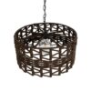 GLOBOSTAR® VERA 999-0069 Boho Κρεμαστό Φωτιστικό Οροφής με Ντουί 1 x E27 AC 220-240V IP20 – Καφέ – Μ50 x Π50 x Υ25cm