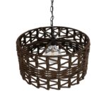 GLOBOSTAR® VERA 999-0069 Boho Κρεμαστό Φωτιστικό Οροφής με Ντουί 1 x E27 AC 220-240V IP20 – Καφέ – Μ50 x Π50 x Υ25cm