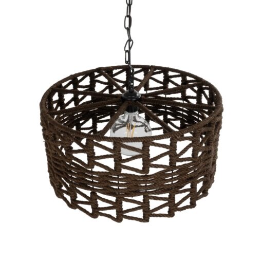 GLOBOSTAR® VERA 999-0069 Boho Κρεμαστό Φωτιστικό Οροφής με Ντουί 1 x E27 AC 220-240V IP20 – Καφέ – Μ50 x Π50 x Υ25cm