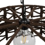 GLOBOSTAR® VERA 999-0069 Boho Κρεμαστό Φωτιστικό Οροφής με Ντουί 1 x E27 AC 220-240V IP20 – Καφέ – Μ50 x Π50 x Υ25cm