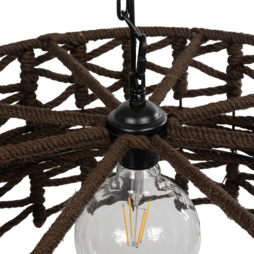 GLOBOSTAR® VERA 999-0069 Boho Κρεμαστό Φωτιστικό Οροφής με Ντουί 1 x E27 AC 220-240V IP20 – Καφέ – Μ50 x Π50 x Υ25cm