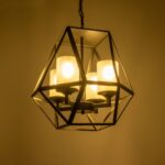 GLOBOSTAR® DASTAR 999-0091 Vintage Κρεμαστό Φωτιστικό Οροφής με Ντουί 4 x E27 AC 220-240V IP20 – Μαύρο & Λευκό – Μ42 x Π42 x Υ43cm