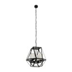 GLOBOSTAR® DASTAR 999-0091 Vintage Κρεμαστό Φωτιστικό Οροφής με Ντουί 4 x E27 AC 220-240V IP20 – Μαύρο & Λευκό – Μ42 x Π42 x Υ43cm