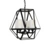 GLOBOSTAR® DASTAR 999-0091 Vintage Κρεμαστό Φωτιστικό Οροφής με Ντουί 4 x E27 AC 220-240V IP20 – Μαύρο & Λευκό – Μ42 x Π42 x Υ43cm