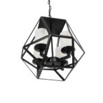 GLOBOSTAR® DASTAR 999-0091 Vintage Κρεμαστό Φωτιστικό Οροφής με Ντουί 4 x E27 AC 220-240V IP20 – Μαύρο & Λευκό – Μ42 x Π42 x Υ43cm