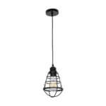 GLOBOSTAR® ALDO 999-0096 Vintage Κρεμαστό Φωτιστικό Οροφής με Ντουί 1 x E27 AC 220-240V IP20 – Μαύρο – Μ15 x Π15 x Υ24cm