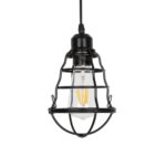 GLOBOSTAR® ALDO 999-0096 Vintage Κρεμαστό Φωτιστικό Οροφής με Ντουί 1 x E27 AC 220-240V IP20 – Μαύρο – Μ15 x Π15 x Υ24cm