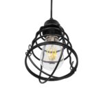 GLOBOSTAR® ALDO 999-0096 Vintage Κρεμαστό Φωτιστικό Οροφής με Ντουί 1 x E27 AC 220-240V IP20 – Μαύρο – Μ15 x Π15 x Υ24cm