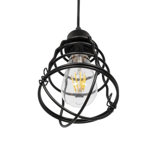 GLOBOSTAR® ALDO 999-0096 Vintage Κρεμαστό Φωτιστικό Οροφής με Ντουί 1 x E27 AC 220-240V IP20 – Μαύρο – Μ15 x Π15 x Υ24cm