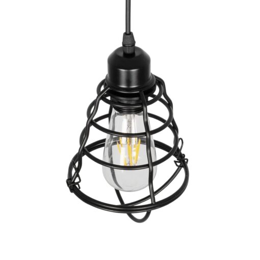 GLOBOSTAR® ALDO 999-0096 Vintage Κρεμαστό Φωτιστικό Οροφής με Ντουί 1 x E27 AC 220-240V IP20 – Μαύρο – Μ15 x Π15 x Υ24cm