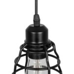 GLOBOSTAR® ALDO 999-0096 Vintage Κρεμαστό Φωτιστικό Οροφής με Ντουί 1 x E27 AC 220-240V IP20 – Μαύρο – Μ15 x Π15 x Υ24cm