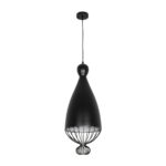 GLOBOSTAR® SOBRINO 999-0110 Vintage Κρεμαστό Φωτιστικό Οροφής με Ντουί 1 x E27 AC 220-240V IP20 – Μαύρο – Μ26 x Π26 x Υ70cm