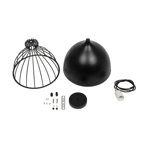 GLOBOSTAR® SOBRINO 999-0111 Vintage Κρεμαστό Φωτιστικό Οροφής με Ντουί 1 x E27 AC 220-240V IP20 – Μαύρο – Μ28 x Π28 x Υ47cm