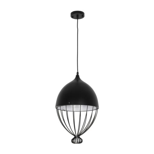 GLOBOSTAR® SOBRINO 999-0111 Vintage Κρεμαστό Φωτιστικό Οροφής με Ντουί 1 x E27 AC 220-240V IP20 – Μαύρο – Μ28 x Π28 x Υ47cm