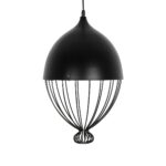 GLOBOSTAR® SOBRINO 999-0111 Vintage Κρεμαστό Φωτιστικό Οροφής με Ντουί 1 x E27 AC 220-240V IP20 – Μαύρο – Μ28 x Π28 x Υ47cm