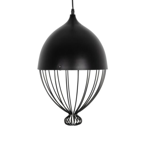 GLOBOSTAR® SOBRINO 999-0111 Vintage Κρεμαστό Φωτιστικό Οροφής με Ντουί 1 x E27 AC 220-240V IP20 – Μαύρο – Μ28 x Π28 x Υ47cm