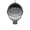GLOBOSTAR® SOBRINO 999-0111 Vintage Κρεμαστό Φωτιστικό Οροφής με Ντουί 1 x E27 AC 220-240V IP20 – Μαύρο – Μ28 x Π28 x Υ47cm