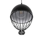 GLOBOSTAR® SOBRINO 999-0111 Vintage Κρεμαστό Φωτιστικό Οροφής με Ντουί 1 x E27 AC 220-240V IP20 – Μαύρο – Μ28 x Π28 x Υ47cm