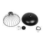 GLOBOSTAR® SOBRINO 999-0112 Vintage Κρεμαστό Φωτιστικό Οροφής με Ντουί 1 x E27 AC 220-240V IP20 – Μαύρο – Μ45 x Π45 x Υ45cm