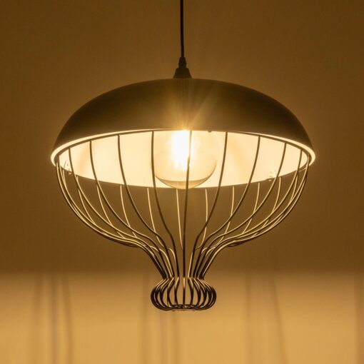 GLOBOSTAR® SOBRINO 999-0112 Vintage Κρεμαστό Φωτιστικό Οροφής με Ντουί 1 x E27 AC 220-240V IP20 – Μαύρο – Μ45 x Π45 x Υ45cm