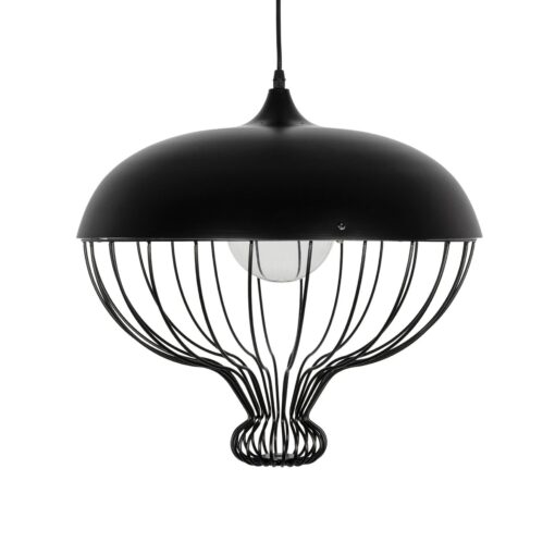 GLOBOSTAR® SOBRINO 999-0112 Vintage Κρεμαστό Φωτιστικό Οροφής με Ντουί 1 x E27 AC 220-240V IP20 – Μαύρο – Μ45 x Π45 x Υ45cm