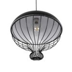 GLOBOSTAR® SOBRINO 999-0112 Vintage Κρεμαστό Φωτιστικό Οροφής με Ντουί 1 x E27 AC 220-240V IP20 – Μαύρο – Μ45 x Π45 x Υ45cm