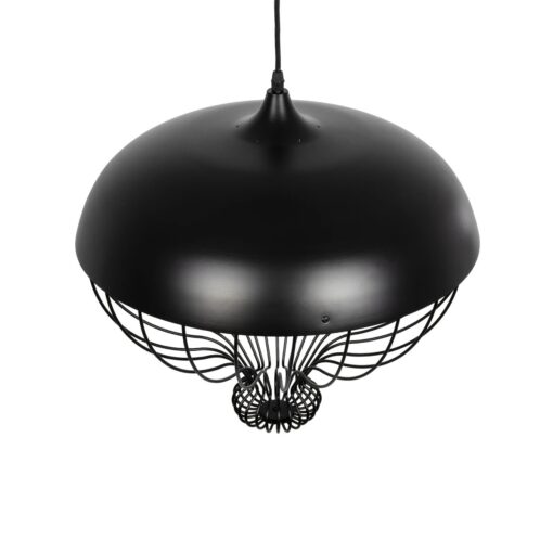 GLOBOSTAR® SOBRINO 999-0112 Vintage Κρεμαστό Φωτιστικό Οροφής με Ντουί 1 x E27 AC 220-240V IP20 – Μαύρο – Μ45 x Π45 x Υ45cm