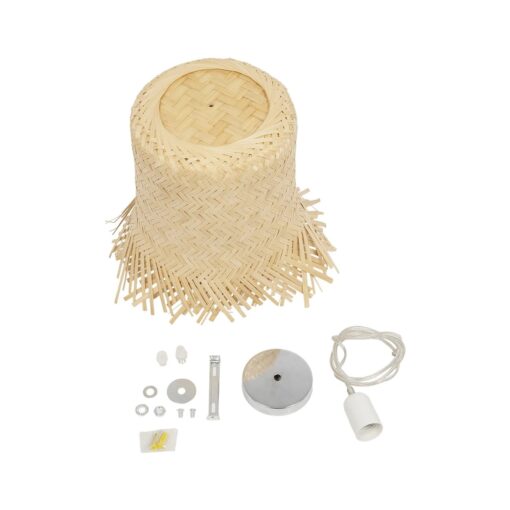 GLOBOSTAR® HAWAII 999-0125 Boho Κρεμαστό Φωτιστικό Οροφής με Ντουί 1 x E27 AC 220-240V IP20 – Μπεζ – Μ30 x Π30 x Υ30cm
