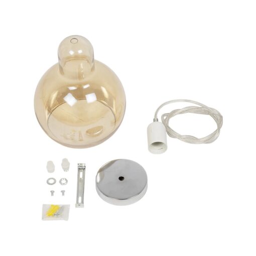 GLOBOSTAR® LUCREZIA 999-0143 Μοντέρνο Κρεμαστό Φωτιστικό Οροφής με Ντουί 1 x E27 AC 220-240V IP20 – Μελί – Μ18 x Π18 x Υ24cm