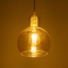 GLOBOSTAR® LUCREZIA 999-0143 Μοντέρνο Κρεμαστό Φωτιστικό Οροφής με Ντουί 1 x E27 AC 220-240V IP20 – Μελί – Μ18 x Π18 x Υ24cm