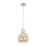GLOBOSTAR® LUCREZIA 999-0143 Μοντέρνο Κρεμαστό Φωτιστικό Οροφής με Ντουί 1 x E27 AC 220-240V IP20 – Μελί – Μ18 x Π18 x Υ24cm