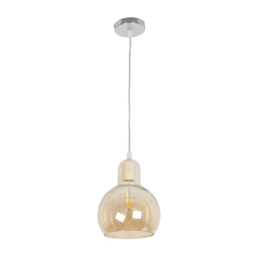 GLOBOSTAR® LUCREZIA 999-0143 Μοντέρνο Κρεμαστό Φωτιστικό Οροφής με Ντουί 1 x E27 AC 220-240V IP20 – Μελί – Μ18 x Π18 x Υ24cm
