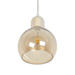 GLOBOSTAR® LUCREZIA 999-0143 Μοντέρνο Κρεμαστό Φωτιστικό Οροφής με Ντουί 1 x E27 AC 220-240V IP20 – Μελί – Μ18 x Π18 x Υ24cm