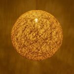 GLOBOSTAR® OCEANA 999-0155 Boho Κρεμαστό Φωτιστικό Οροφής με Ντουί 1 x E27 AC 220-240V IP20 – Μπεζ & Χρυσό – Μ60 x Π60 x Υ60cm