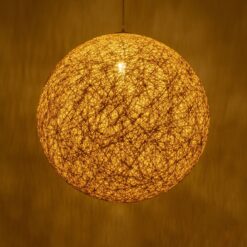 GLOBOSTAR® OCEANA 999-0155 Boho Κρεμαστό Φωτιστικό Οροφής με Ντουί 1 x E27 AC 220-240V IP20 – Μπεζ & Χρυσό – Μ60 x Π60 x Υ60cm