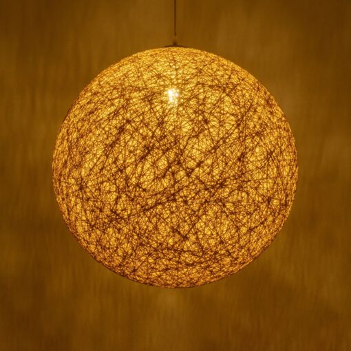 GLOBOSTAR® OCEANA 999-0155 Boho Κρεμαστό Φωτιστικό Οροφής με Ντουί 1 x E27 AC 220-240V IP20 – Μπεζ & Χρυσό – Μ60 x Π60 x Υ60cm
