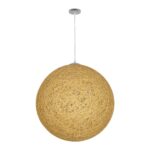 GLOBOSTAR® OCEANA 999-0155 Boho Κρεμαστό Φωτιστικό Οροφής με Ντουί 1 x E27 AC 220-240V IP20 – Μπεζ & Χρυσό – Μ60 x Π60 x Υ60cm