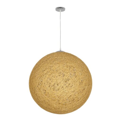 GLOBOSTAR® OCEANA 999-0155 Boho Κρεμαστό Φωτιστικό Οροφής με Ντουί 1 x E27 AC 220-240V IP20 – Μπεζ & Χρυσό – Μ60 x Π60 x Υ60cm