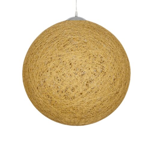 GLOBOSTAR® OCEANA 999-0155 Boho Κρεμαστό Φωτιστικό Οροφής με Ντουί 1 x E27 AC 220-240V IP20 – Μπεζ & Χρυσό – Μ60 x Π60 x Υ60cm