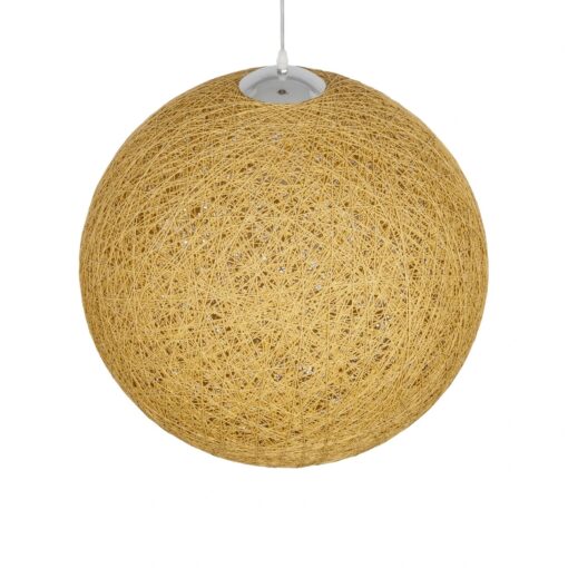 GLOBOSTAR® OCEANA 999-0155 Boho Κρεμαστό Φωτιστικό Οροφής με Ντουί 1 x E27 AC 220-240V IP20 – Μπεζ & Χρυσό – Μ60 x Π60 x Υ60cm