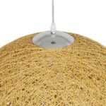 GLOBOSTAR® OCEANA 999-0155 Boho Κρεμαστό Φωτιστικό Οροφής με Ντουί 1 x E27 AC 220-240V IP20 – Μπεζ & Χρυσό – Μ60 x Π60 x Υ60cm
