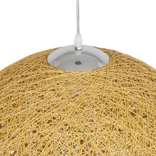 GLOBOSTAR® OCEANA 999-0155 Boho Κρεμαστό Φωτιστικό Οροφής με Ντουί 1 x E27 AC 220-240V IP20 – Μπεζ & Χρυσό – Μ60 x Π60 x Υ60cm