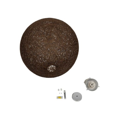 GLOBOSTAR® OCEANA 999-0156 Boho Κρεμαστό Φωτιστικό Οροφής με Ντουί 1 x E27 AC 220-240V IP20 – Καφέ – Μ60 x Π60 x Υ60cm