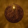 GLOBOSTAR® OCEANA 999-0156 Boho Κρεμαστό Φωτιστικό Οροφής με Ντουί 1 x E27 AC 220-240V IP20 – Καφέ – Μ60 x Π60 x Υ60cm