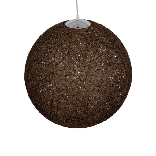 GLOBOSTAR® OCEANA 999-0156 Boho Κρεμαστό Φωτιστικό Οροφής με Ντουί 1 x E27 AC 220-240V IP20 – Καφέ – Μ60 x Π60 x Υ60cm