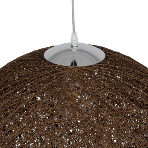 GLOBOSTAR® OCEANA 999-0156 Boho Κρεμαστό Φωτιστικό Οροφής με Ντουί 1 x E27 AC 220-240V IP20 – Καφέ – Μ60 x Π60 x Υ60cm